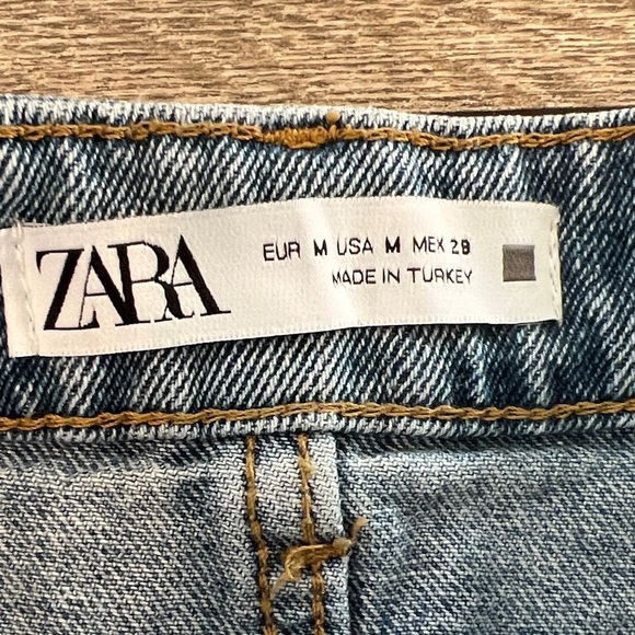 Zara Patchwork Denim Mini Skirt - Blue - Picture 2 of 6